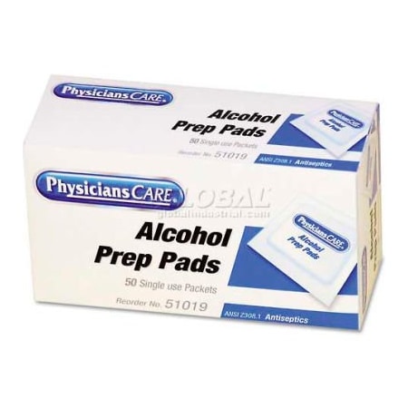 Acme United PhysiciansCare 51019 First Aid Alcohol Pads, Box of 50 51019